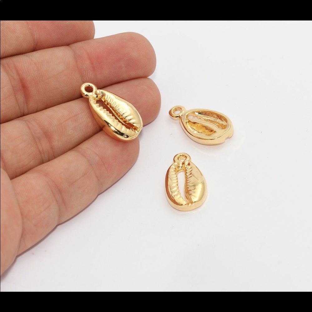 Shiny Gold Plated Cowrie Beads